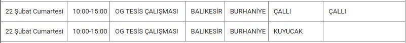 Burhaniye ve Mahallelerinde Elektrik Kesintisi Burhaniye ve Mahallelerinde Elektrik Kesintisi