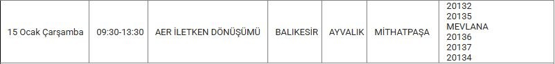 Ayvalık ve Mahallelerinde Elektrik Kesintisi Ayvalık ve Mahallelerinde Elektrik Kesintisi