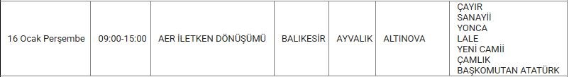 Ayvalık ve Mahallelerinde Elektrik Kesintisi