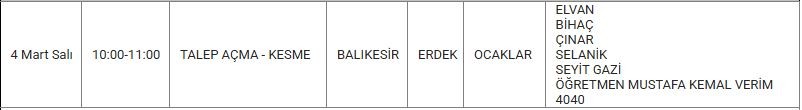 Erdek ve Mahallelerinde Elektrik Kesintisi Erdek ve Mahallelerinde Elektrik Kesintisi