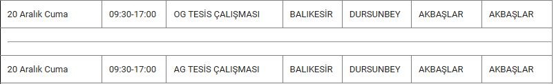 Dursunbey ve Mahallelerinde Elektrik Kesintisi Dursunbey ve Mahallelerinde Elektrik Kesintisi