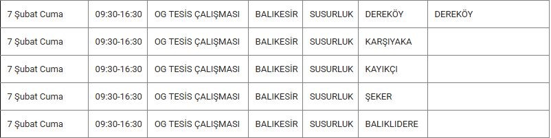 Susurluk ve Mahallelerinde Elektrik Kesintisi Susurluk ve Mahallelerinde Elektrik Kesintisi