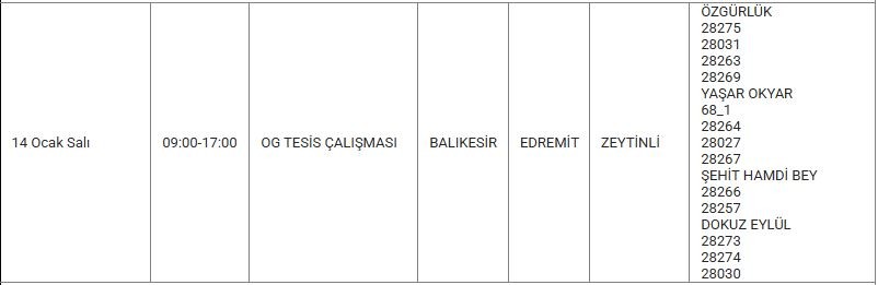 Edremit ve Mahallelerinde Elektrik Kesintisi Edremit ve Mahallelerinde Elektrik Kesintisi