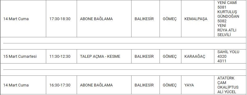 Gömeç ve Mahallelerinde Elektrik Kesintisi Gömeç ve Mahallelerinde Elektrik Kesintisi