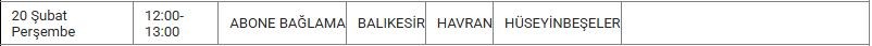 Havran ve Mahallelerinde Elektrik Kesintisi Havran ve Mahallelerinde Elektrik Kesintisi
