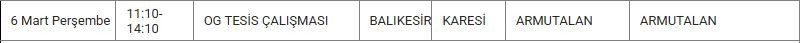 Karesi ve Mahallelerinde Elektrik Kesintisi