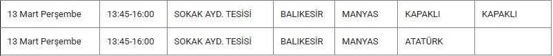 Manyas ve Mahallelerinde Elektrik Kesintisi