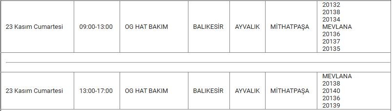 Ayvalık ve Mahallelerinde Elektrik Kesintisi Ayvalık ve Mahallelerinde Elektrik Kesintisi