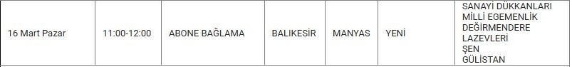 Manyas ve Mahallelerinde Elektrik Kesintisi Manyas ve Mahallelerinde Elektrik Kesintisi
