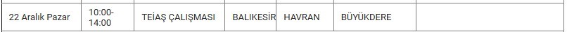 Havran ve Mahallelerinde Elektrik Kesintisi Havran ve Mahallelerinde Elektrik Kesintisi