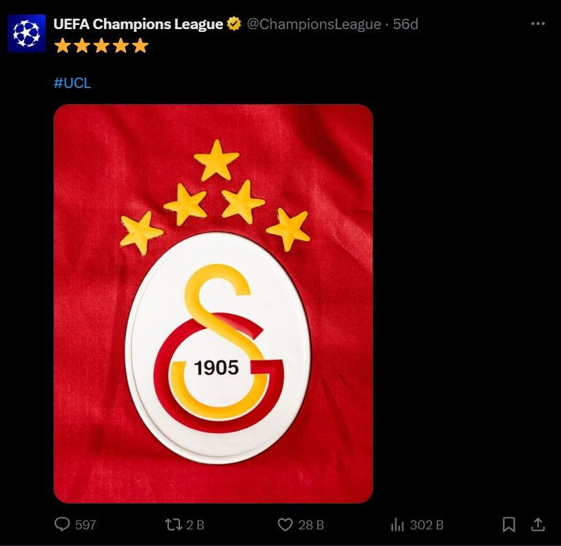 "UEFA'dan Sarı-Kırmızılılara Flört! Resmi Hesap 'Galatasaray' Diyor: İşte Özel İlginin 3 Kanıtı - Resim: 1