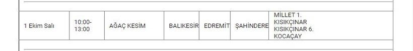 Edremit ve Mahallelerinde Elektrik Kesintisi Edremit ve Mahallelerinde Elektrik Kesintisi