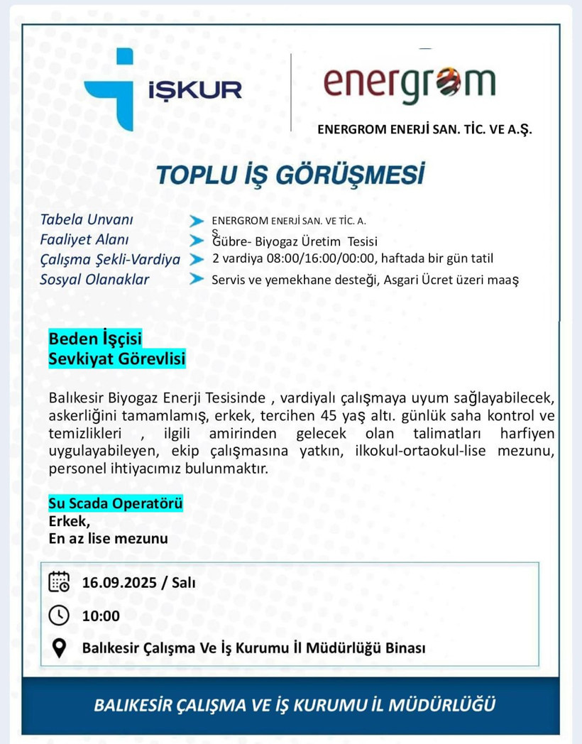 İş Arayanlara Müjde! Balıkesir’de Toplu Görüşme Yapılacak - Resim: 3