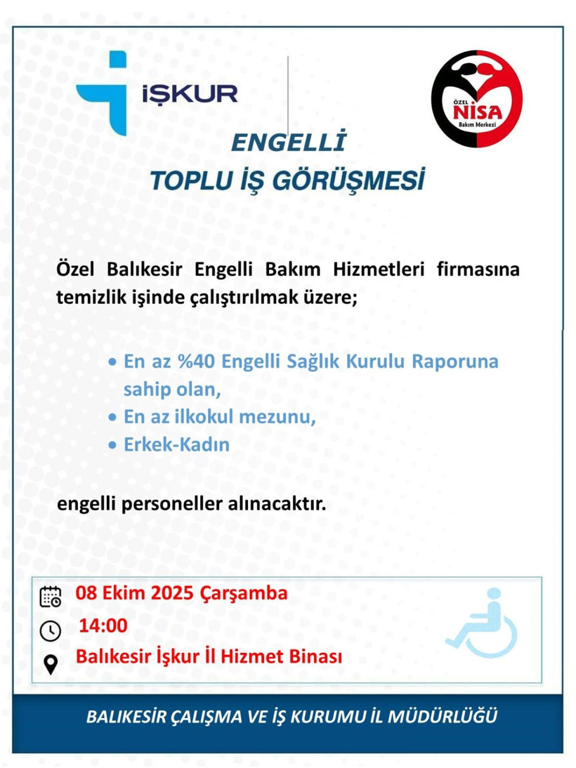 8 Ekim’de Balıkesir İŞKUR’da iş arayanlar dikkat - Resim: 4