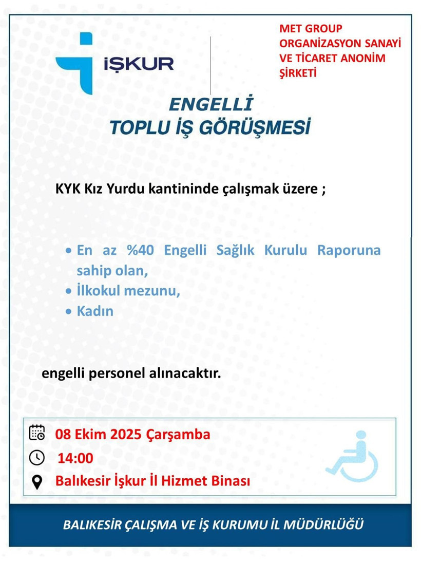 8 Ekim’de Balıkesir İŞKUR’da iş arayanlar dikkat - Resim: 5