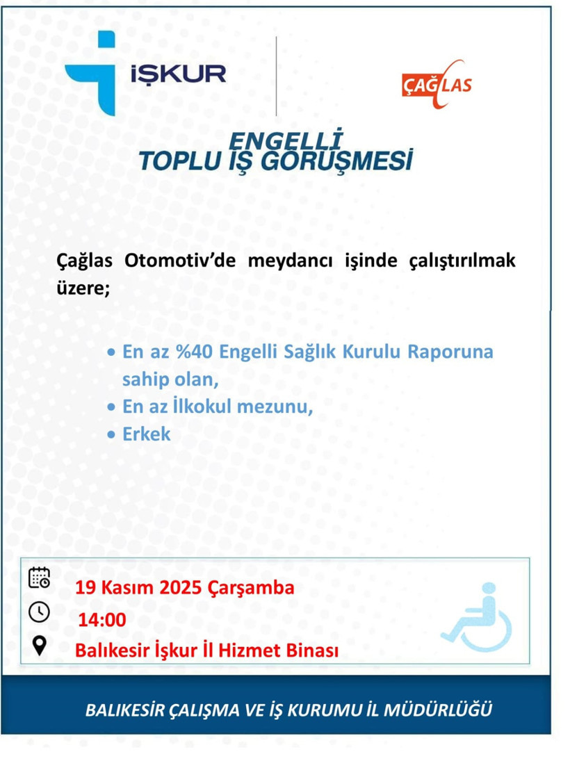 İŞKUR’dan Engellilere Toplu Görüşme