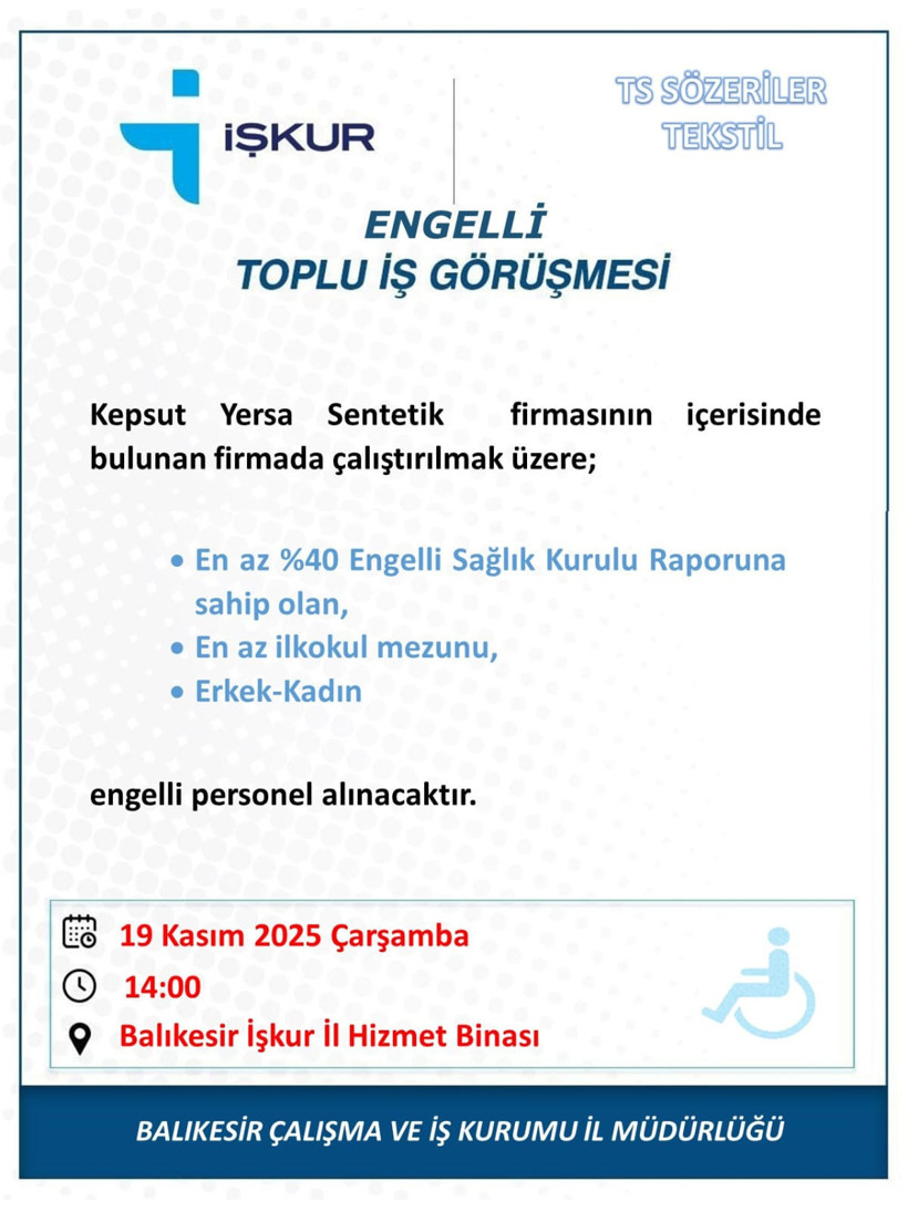 İŞKUR’dan Engellilere Toplu Görüşme