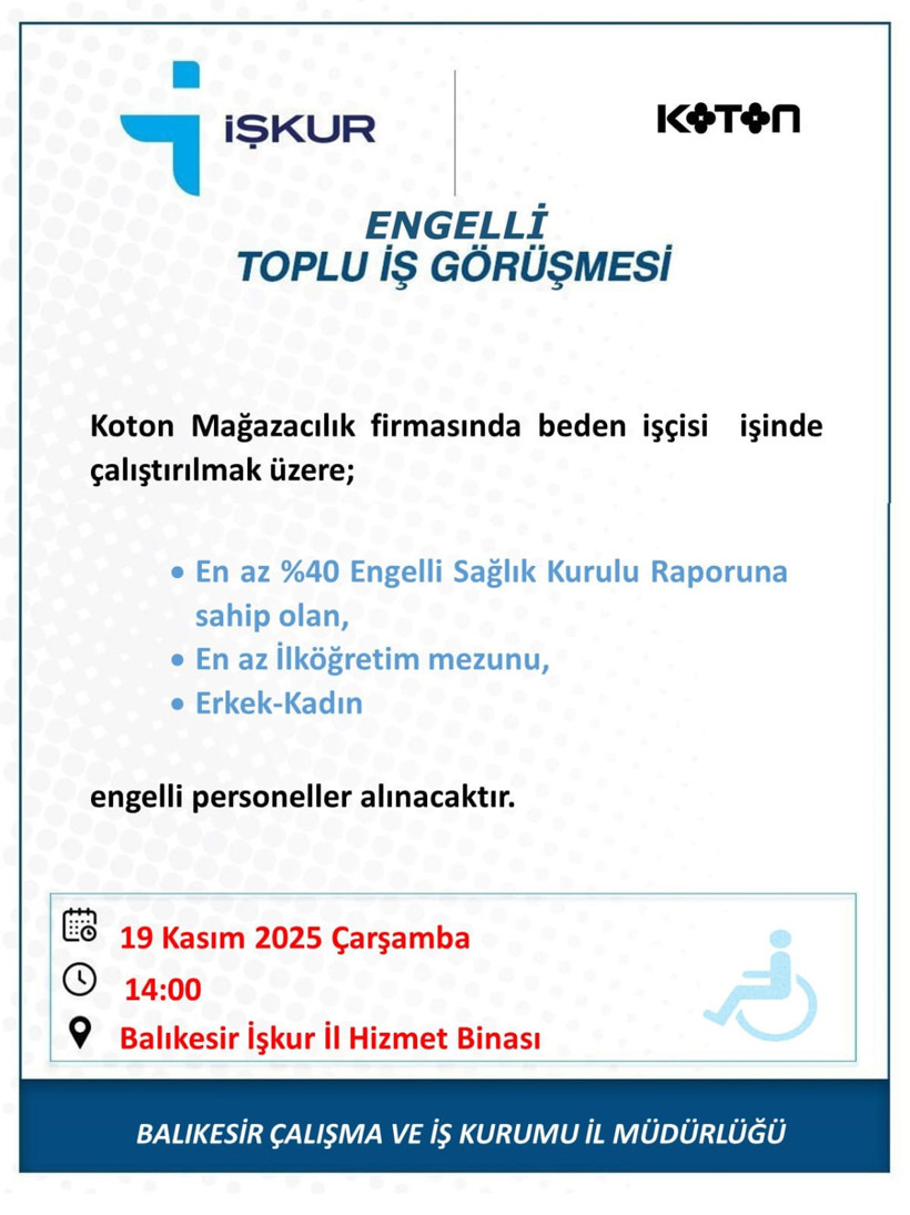 İŞKUR’dan Engellilere Toplu Görüşme