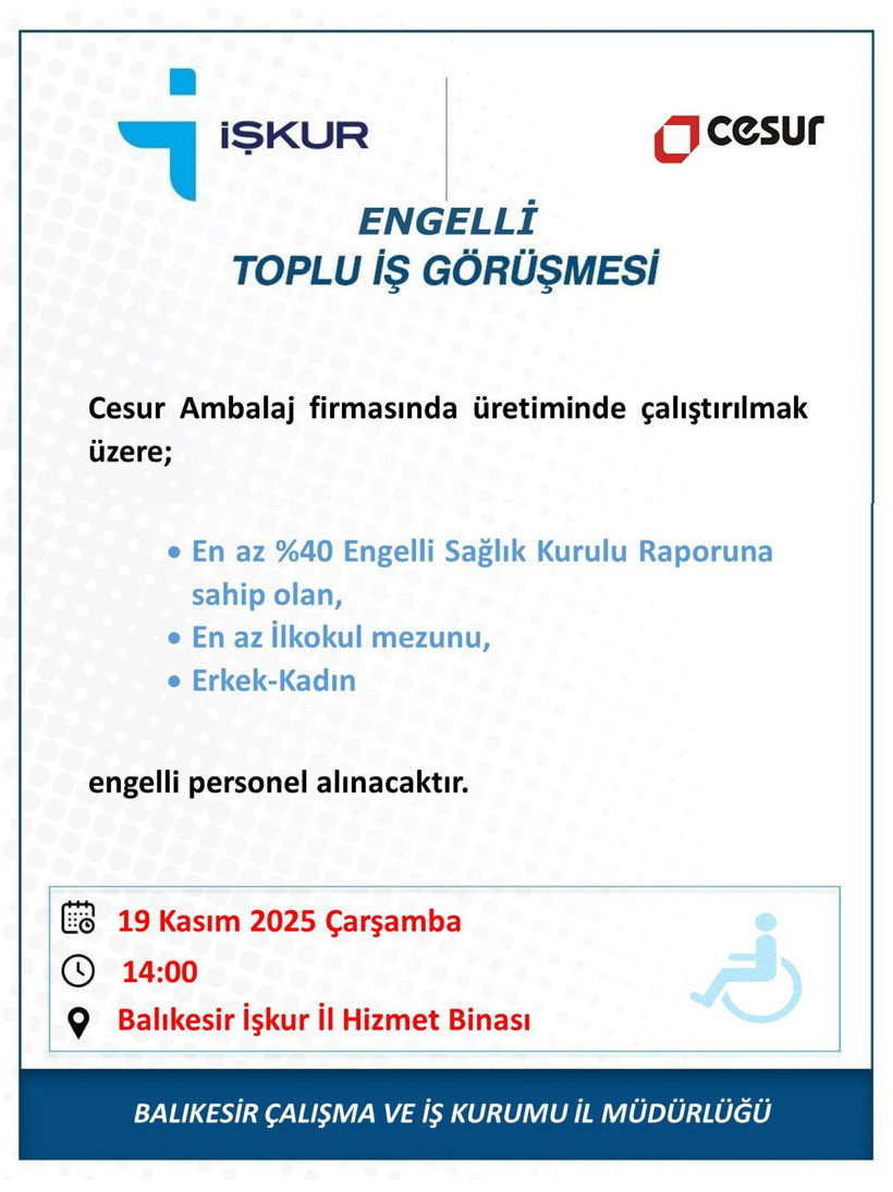 İŞKUR’dan Engellilere Toplu Görüşme