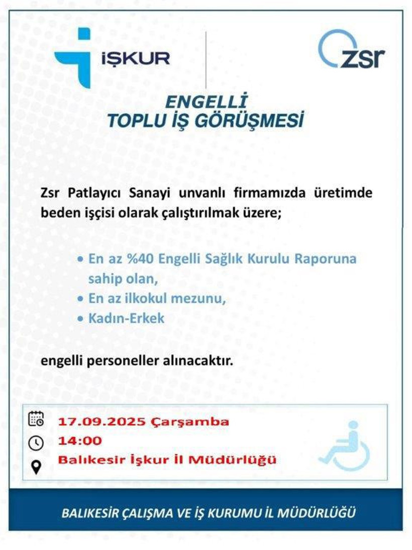 İşsizliğe Son Demek İsteyenler İçin Tarih Verildi: Balıkesir’de Yeni Fırsat! - 1. resim