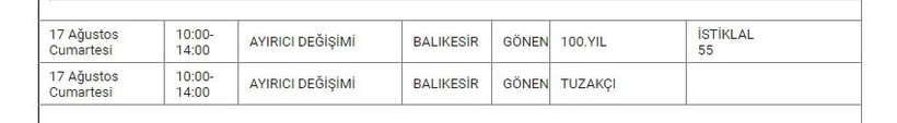 Gönen ve Mahallelerinde Elektrik Kesintisi Gönen ve Mahallelerinde Elektrik Kesintisi