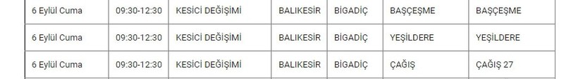 Bigadiç ve Mahallelerinde Elektrik Kesintisi
