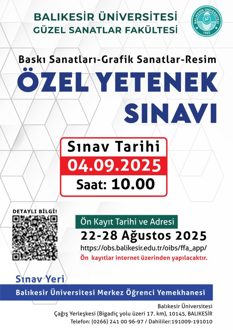 Balıkesir Üniversitesi GSF Özel Yetenek Sınavı Başvuruları Açıldı - Resim: 1