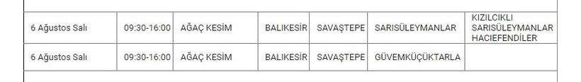 Savaştepe ve Mahallelerinde Elektrik Kesintisi Savaştepe ve Mahallelerinde Elektrik Kesintisi