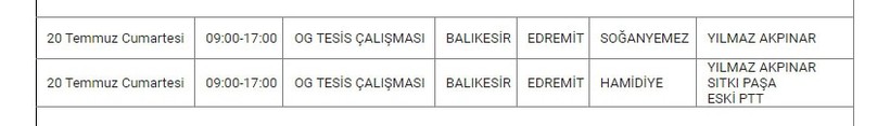 Edremit ve Mahallelerinde Elektrik Kesintisi Edremit ve Mahallelerinde Elektrik Kesintisi