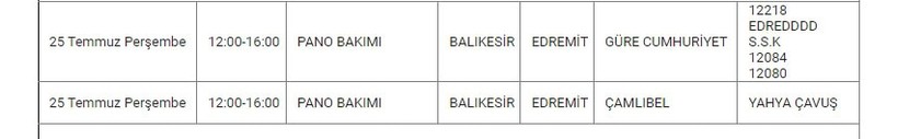 Edremit ve Mahallelerinde Elektrik Kesintisi Edremit ve Mahallelerinde Elektrik Kesintisi