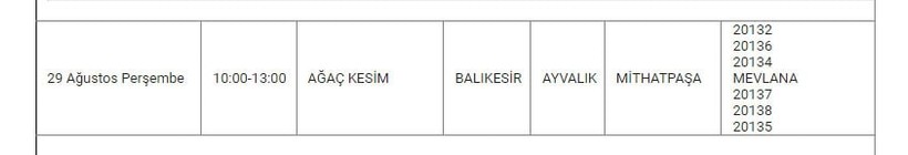Ayvalık ve Mahallelerinde Elektrik Kesintisi