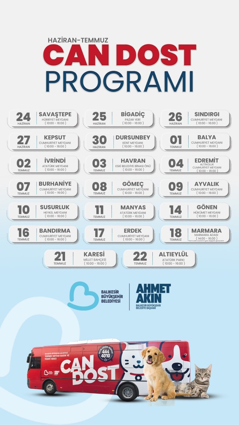 Can Dost’’un Haziran-Temmuz ayı takvimi belli oldu