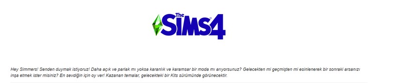 The Sims 4 İçin Oylama Başladı