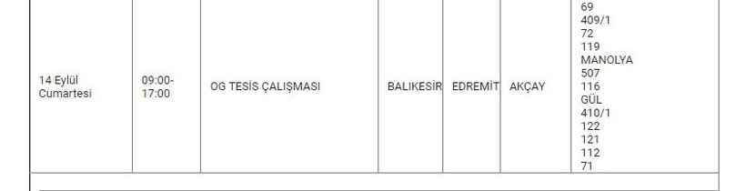 Edremit ve Mahallelerinde Elektrik Kesintisi Edremit ve Mahallelerinde Elektrik Kesintisi