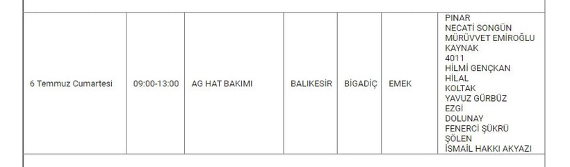 Bigadiç kırsal mahallelerinde kesinti Bigadiç kırsal mahallelerinde kesinti