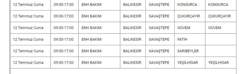 Savaştepe ve Mahallelerinde Elektrik Kesintisi Savaştepe ve Mahallelerinde Elektrik Kesintisi