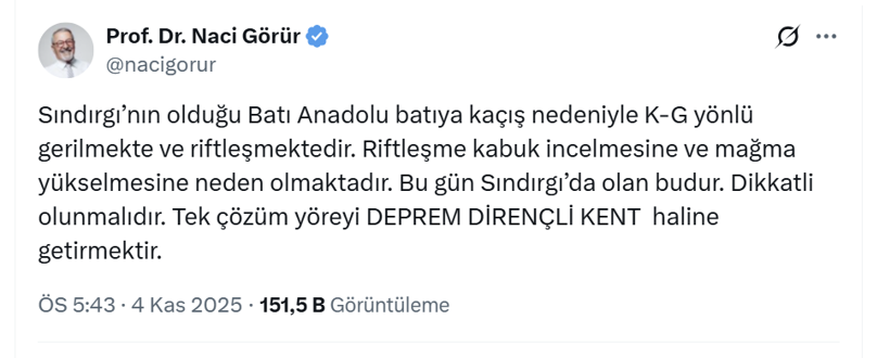 PrProf.Dr.Naci Görür "Depremde Tek Çare...