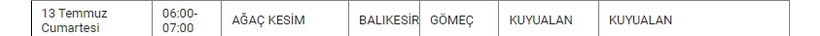 Gömeç ve Mahallelerinde Elektrik Kesintisi Gömeç ve Mahallelerinde Elektrik Kesintisi