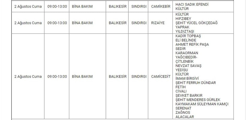 Sındırgı ve Mahallelerinde Elektrik Kesintisi Sındırgı ve Mahallelerinde Elektrik Kesintisi