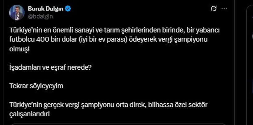 Milletvekili Dalgın’dan Vergi Rekortmeni Tepkisi - 2. resim