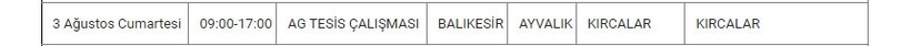 Ayvalık ve Mahallelerinde Elektrik Kesintisi Ayvalık ve Mahallelerinde Elektrik Kesintisi