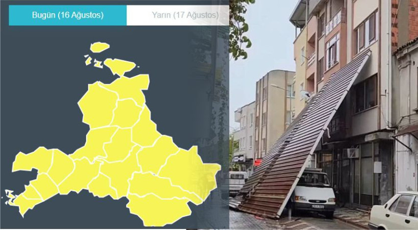 Balıkesir'e sarı kodlu uyarı haritası 01