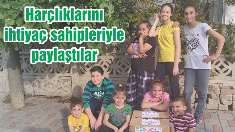 Çocuklar, harçlıklarıyla hazırladığı gıda paketlerini ihtiyaç sahiplerine ulaştırdı