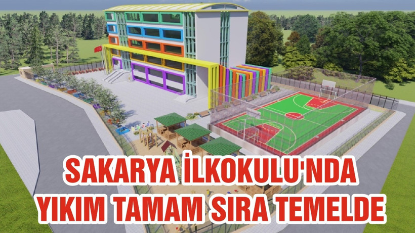 SAKARYA İLKOKULU'NDA YIKIM TAMAM SIRA TEMELDE