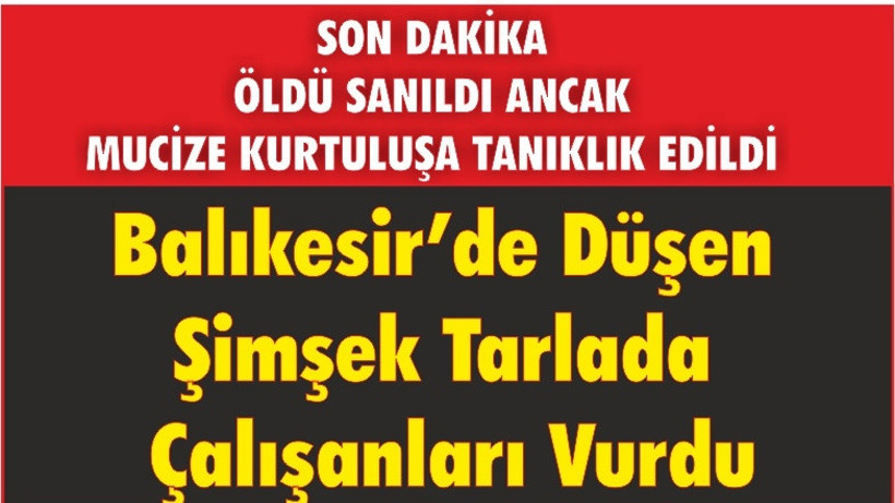 Balıkesir'de Düşen Şimşek Tarladaki Kadınlara İsabet etti