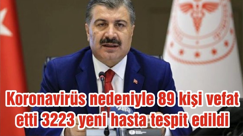 Koronavirüs nedeniyle 89 kişi vefat etti, 3223 yeni hasta tespit edildi