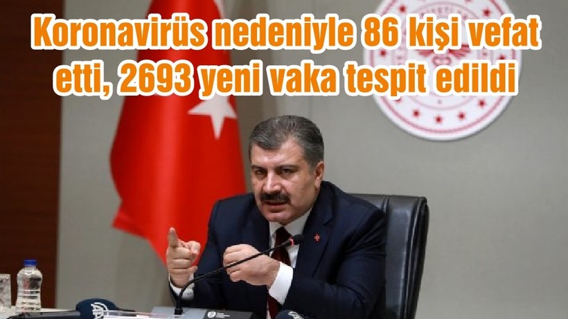 Koronavirüs nedeniyle 86 kişi vefat etti, 2693 yeni vaka tespit edildi