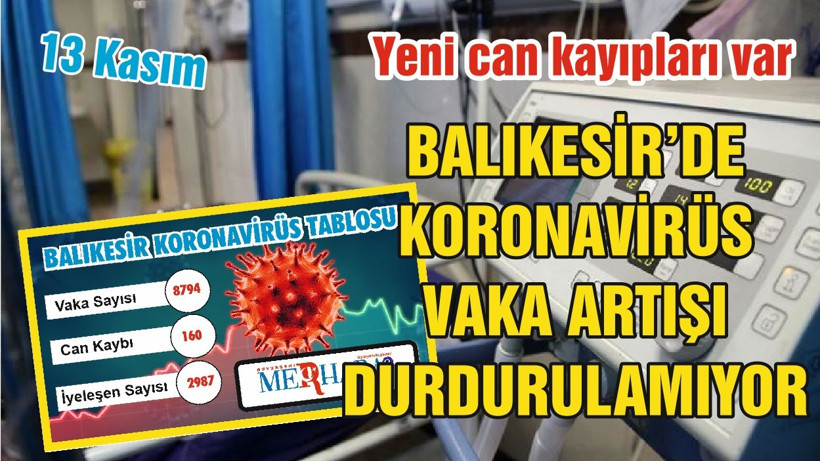 Balıkesir'de 13 Kasım Koronavirüs Tablosu