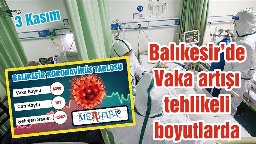 BALIKESİR’DE 3 KASIM KORONAVİRÜS TABLOSU