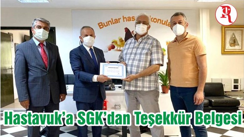 Hastavuk’a SGK’dan Teşekkür Belgesi